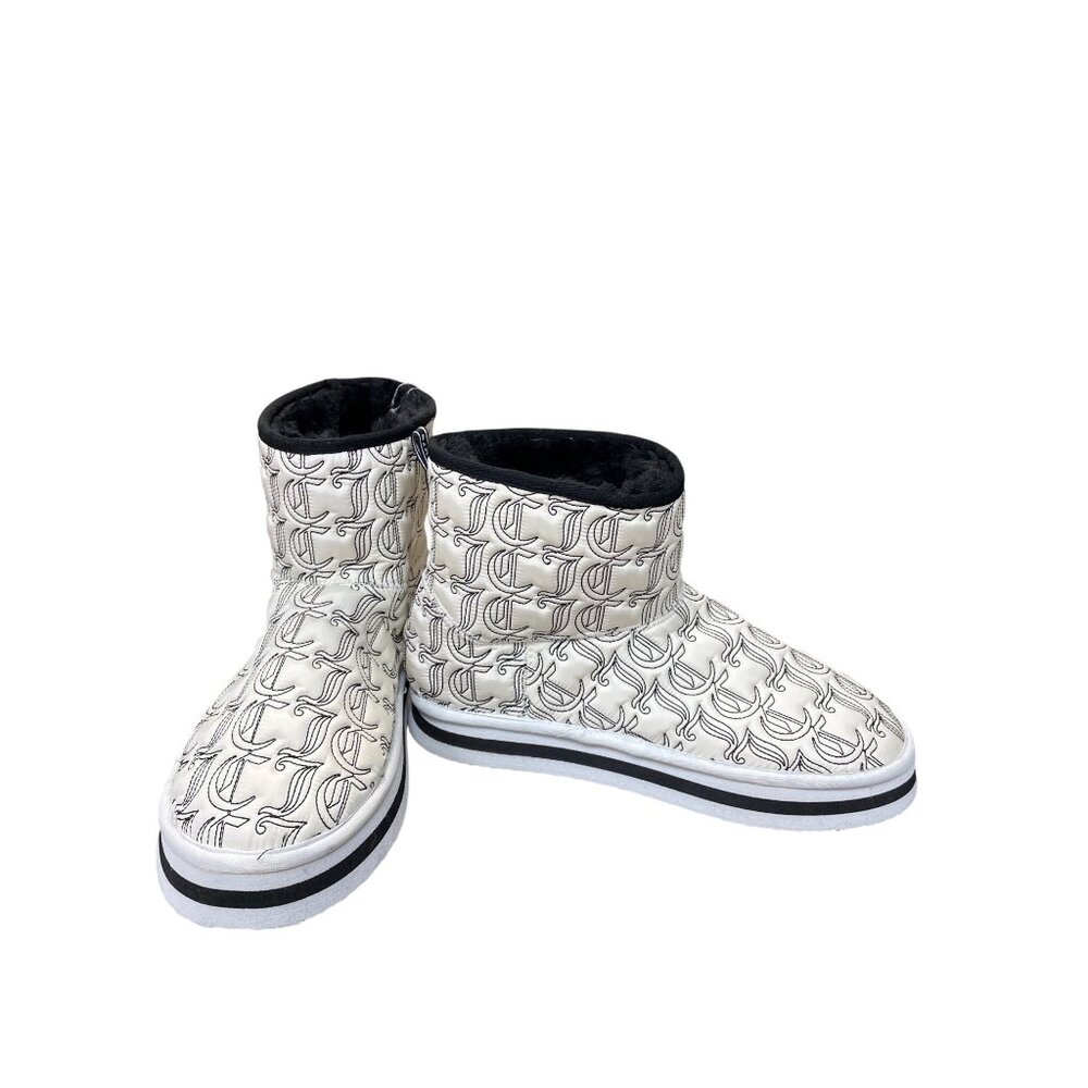 Juicy Couture Olivia womans white black lined ankle boots Sz 10M SKU 9524 - Picture 1 of 15